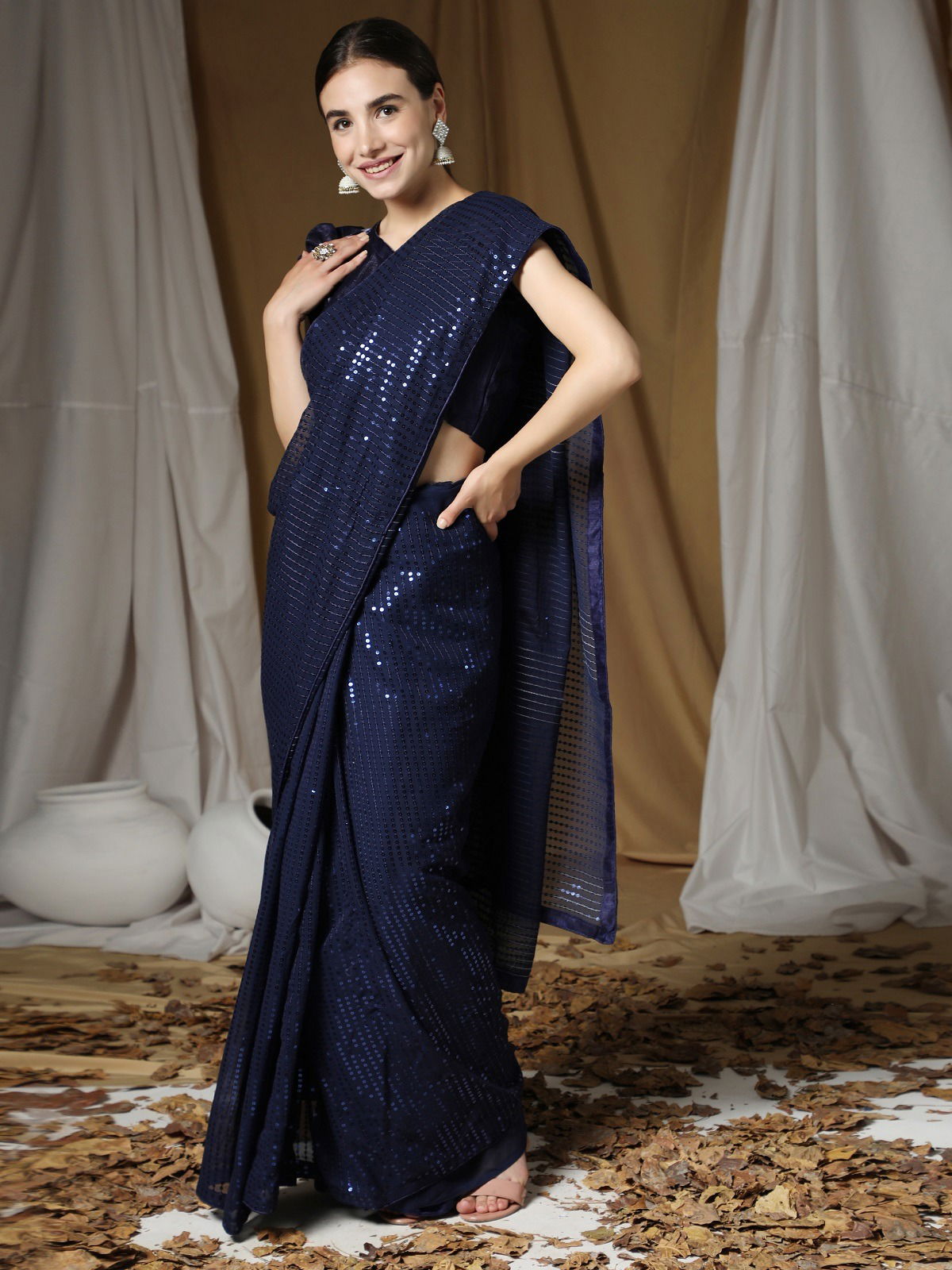 Aab Sequence Party Wear Saree Catalog
